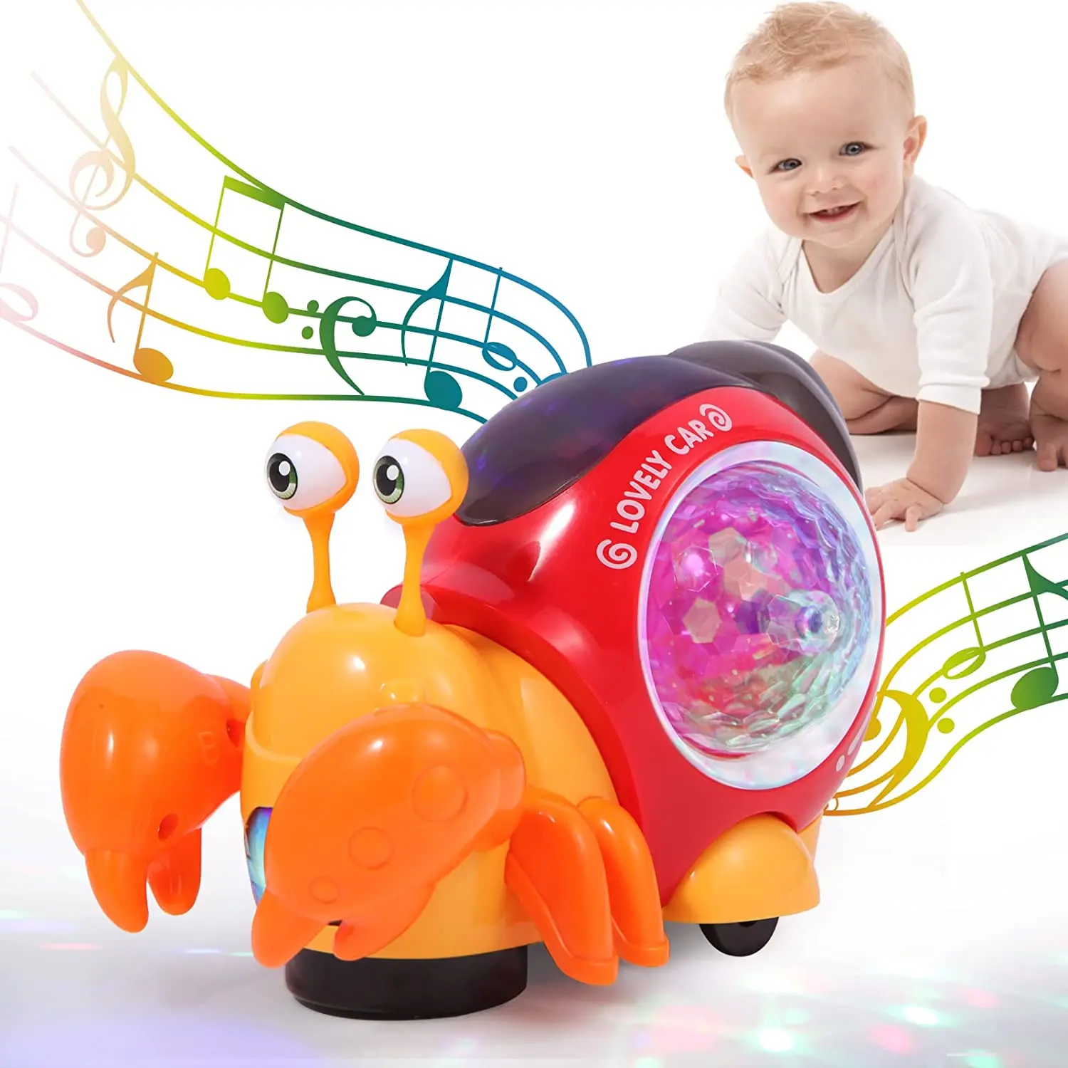 Crawling Crab Snail Baby Toys with Music Light Interactive Musical Toys for Baby - £13.67 GBP+