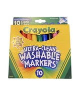 Crayola Ultra-Clean Washable Markers 10 Classic Colors Broad Line - £7.78 GBP