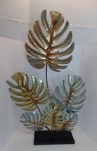 Unbranded Metal Multi Colored Leaf Decor on base 3 Feet Tall X 23&quot; Wide - £35.48 GBP