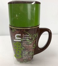 Jo!e Coffee Drip Mug Infuser Brown Green Tan Mug Single Cup Brewer 4 Pc - £23.83 GBP