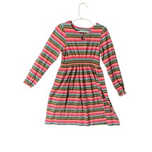 Oshkosh B&#39;gosh Girls Size 6 Dress Long Sleeve Striped Dress Blue Green P... - £10.11 GBP