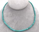 Kingman Genuine Natural Turquoise 4mm Bead Strand Necklace 17&quot; (#J6586d) - $222.75