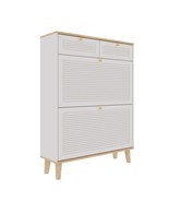 Modern Compact Shoe Cabinet: Flip-Up Doors, Drawers, Entryway Storage - €117,79 EUR