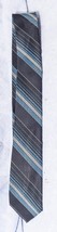 Vintage Skinny Polyester Tie Blue Striped Necktie mv - $53.40