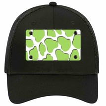 Lime Green White Giraffe Novelty Black Mesh License Plate Hat - £22.92 GBP