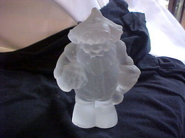 Clear Crystal Satin Glass Santa Claus Figurine - £15.97 GBP