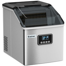 Stainless Steel Ice Maker Machine Home 48Lbs/24H Self-Clean w/ LCD Display - £293.30 GBP