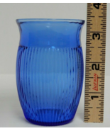  Set of (4) Hazel Atlas Fine Rib Blue Cobalt Juice Tumblers Glasses - $38.41 CAD