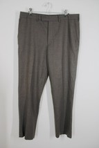 Lands End 36x32 Brown Wool Blend Classic Tailored Fit Trousers Dress Pants - £20.84 GBP