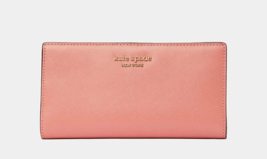 New Kate Spade Spencer Saffiano Leather Slim Bifold Wallet Serene Pink - £59.69 GBP