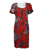 Anthropologie Maeve Caldwell Red Floral Short Sleeve Dress Size 0 - £19.10 GBP