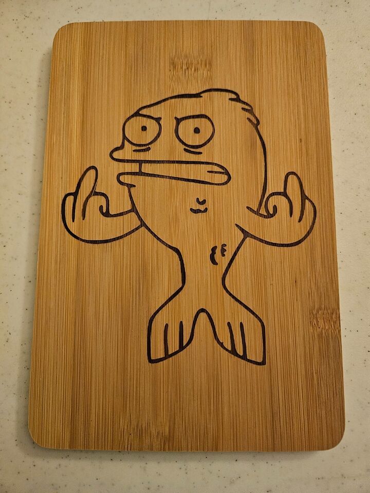 American Dad Klaus Laser Engraved Cutting Board - $5.45