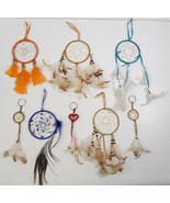 M) Lot of 8 Handmade Feather Dream Catchers Wall Hanging Key Chains - £7.90 GBP
