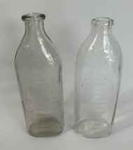 Vintage Glass Baby Nursing Bottles 8 oz Lot Of 2 - £15.02 GBP