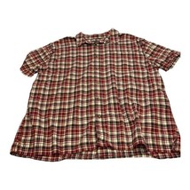 St. John’s Bay Red Plaid Shirt Short Sleeve Button Down Men’s Size 2XL - £14.83 GBP