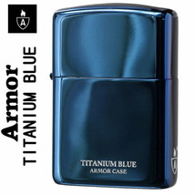 Titanium Blue Armor Case Zippo Side A Mib Rare - $88.00