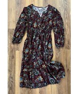 Maurices Women&#39;s Floral Paisley LS Notch Neck Fall Farmhouse Midi Dress ... - $48.84 CAD
