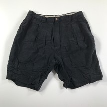 Tommy Bahama Shorts Mens 34 Black Silk Pockets Above Knee Length Pleated - $16.69