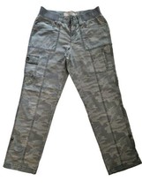 Sonoma Cargo Camouflage Pants Button Tab Cuffs Women&#39;s Size 6 Green Camo READ! - £11.62 GBP