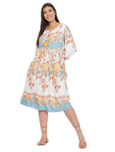 Floral Printed Multicolor Poly Cotton Empire Dress for Women - £24.38 GBP