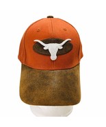 NWT VTG 90s Texas Longhorns Suede Bill T.E.I. Strapback Spell-out Hat Ca... - £74.52 GBP
