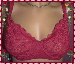 RARE 38DD Cool Maroon Crochet  Lace Sling Body by Victorias Secret DEMI UW Bra - £31.96 GBP