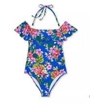 Kona Sol™ ~ Women&#39;s Size 20W ~ Multicolor Blue Floral/AG923 ~ One Piece Swimsuit - £23.91 GBP