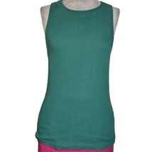 Green Ribbed Sleeveless Cotton Blend Top Size Medium - $24.75