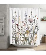 Watercolor Floral Shower Curtain, Waterproof Fabric Shower Curtain Set for - £13.43 GBP