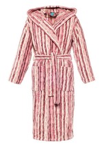 Elaiva Pink Perth Striped Hooded Cotton Bath Robe, Medium or Large - £159.29 GBP