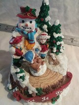San Francisco Music Box Co. SNOWMAN with Rotating Bear Let It Snow! - £11.42 GBP