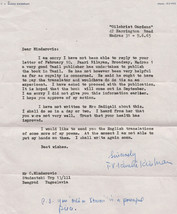 1965 Hand signed letter T. V. Kuhni Krishnan Writer India Minderović Yugoslavia - £9.52 GBP