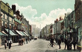Preston Lancashire England~Friargate &amp; Public LIBRARY-STOREFRONTS Postcard - £6.71 GBP