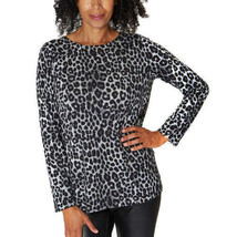 Mario Serrani Women&#39;s Crew Neck Leopard Print Shirt Top, Size:XS - £15.54 GBP
