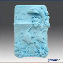 2D Silicone Soap/Plaster/Polymer Clay Mold -   Dolphin Sea and Landscape - £23.62 GBP