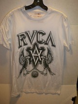 Men&#39;s Guys Rvca Crest Short Sleeve Tee T Shirt White Black New $30 - £14.15 GBP