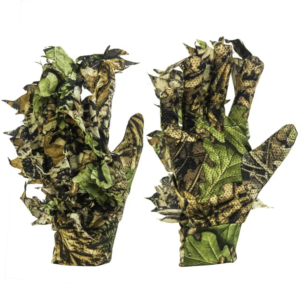 1 Pair 3D Leaf  Gloves Full Finger For Outdoor Fishing CS    Gloves Unisex Cycli - £85.07 GBP