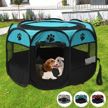 Folding Pet Tent Dog House Camping Accessories Pet Cage Octagonal Cage Fence Out - £41.11 GBP