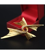 Jean Louis SCHERRER (JLS) Large Modernist Textured Geometric Gold Tone B... - €43,22 EUR