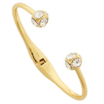 Kate Spade Women’s Marmalade Jeweled Stud Cuff Gold Bracelet Clear Cryst... - $30.71