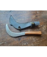 Hand Forged Damascus Steel Sickle Knife 12&quot; Total - Blade 7.5&quot; - €42,78 EUR