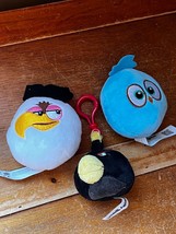 Lot of White Blue &amp; Black Plush ANGRY BIRDS Small Stuffed Characters &amp; Black One - £10.23 GBP