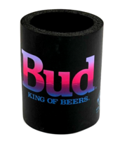 Vintage Budweiser Bud King Of Beers Can Koolie Black Foam Color Logo Fade Coozie - £15.56 GBP