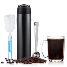 Portable French Press Pot Stainless Steel Vacuum Insulated Car Travel Coffee Mak - £32.41 GBP