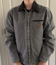 Vintage Carhartt Detroit Jacket J97 MTL Metal Gray Blanket Lined Large T... - $677.68 CAD