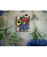 Vintage Ceramic Floral Bow Brooch  - £9.58 GBP