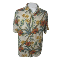 Batik Bay vintage Men Hawaiian camp shirt p2p 24&quot; L aloha luau tropical rayon - £19.77 GBP