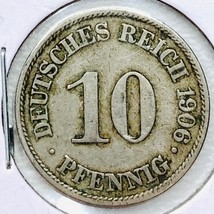 1906 A German Empire 10 Pfennig Coin - £6.86 GBP