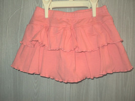 Okie-Dokie Skort Girl&#39;s 2T Salmon Pink Ruffled Skirt Shorts Lettuce Edging - £5.49 GBP