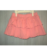 Okie-Dokie Skort Girl&#39;s 2T Salmon Pink Ruffled Skirt Shorts Lettuce Edging - £5.39 GBP